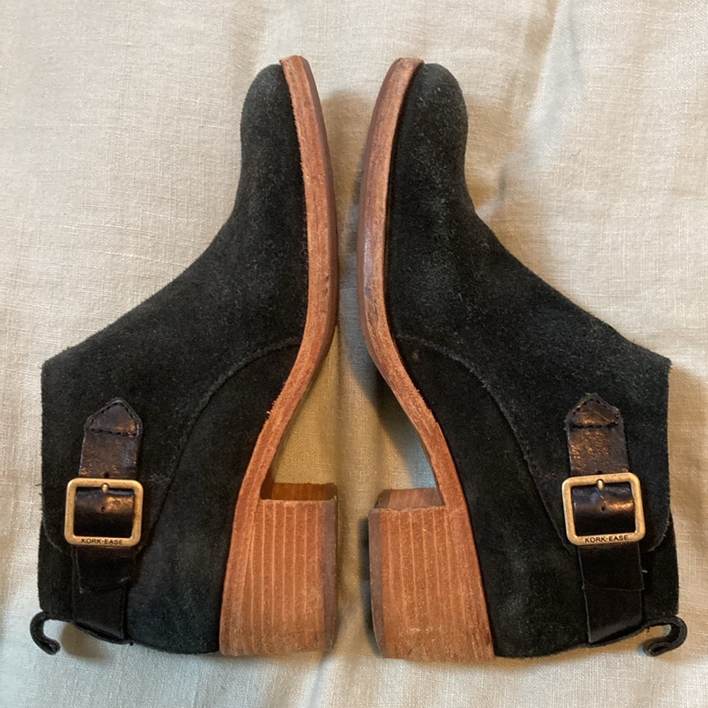 Kork-Ease Mesa Black Suede Ankle Boots